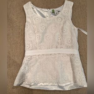 White House black market white blouse top